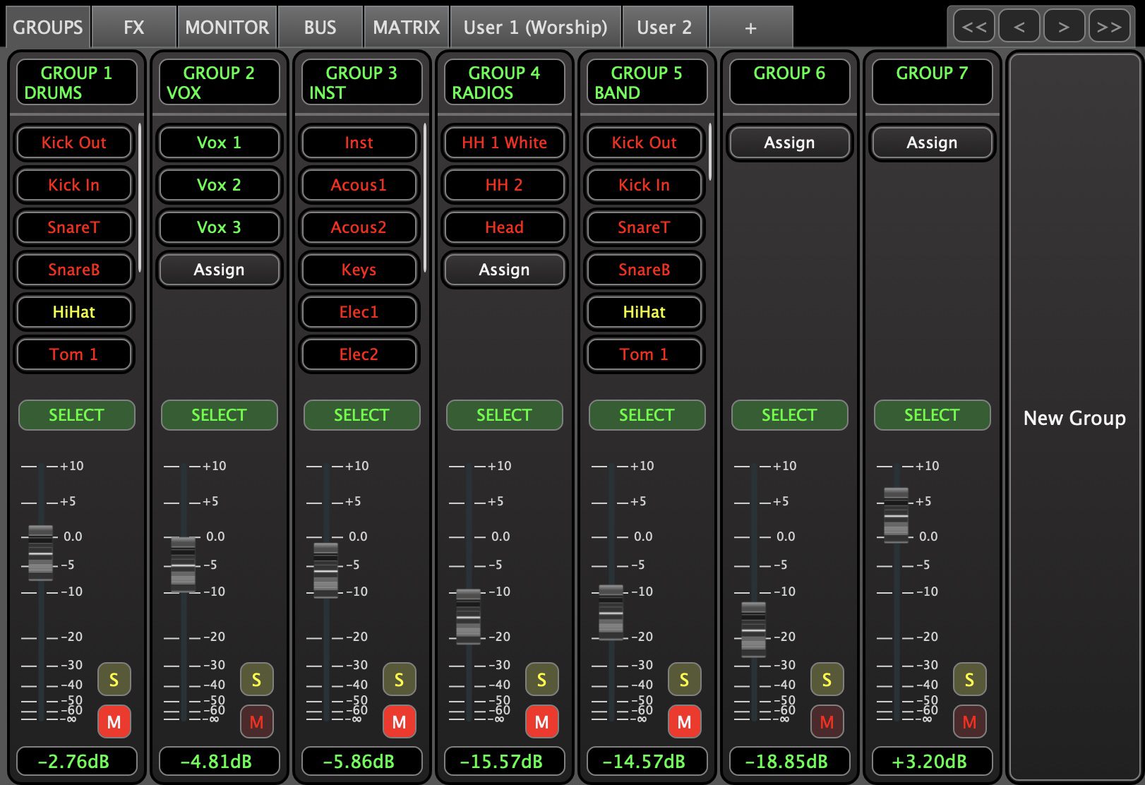 flexible audio groups